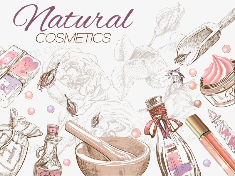 清新水彩手繪化妝品 當(dāng)藝術(shù)與美妝邂逅